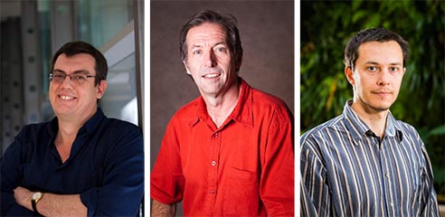 ARC grant winners Dr David Adamson, Professor John Quiggin and Dr Kenan Kalayci