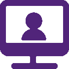 icon of a person on a computer monitor