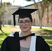 PPE Graduate Greer Clarke in the UQ's Great Court
