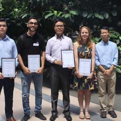 From left to right: Mike Nguyen, Karim Moummar-Rodriguez, Shunji Mei, Ellen Wood and Deputy Head of School, Professor KK Tang. Absent was Sophie Byth. 
