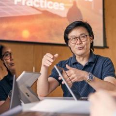 Dr Terence Yeo with students