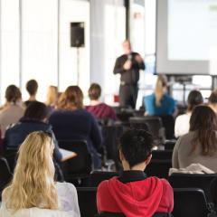 presenting seminar to room