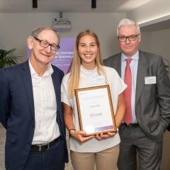This is an image of BAFE (Hons) student Carta Ryan with the Women in Finance Scholarship donors