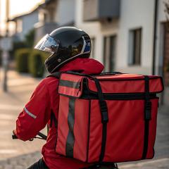 Delivery driver on a bike