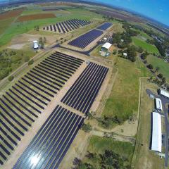 aerial view of solar farm at UQ Gatton