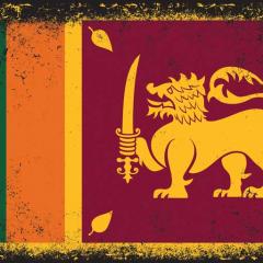 Sri Lankan flag with grungy edges